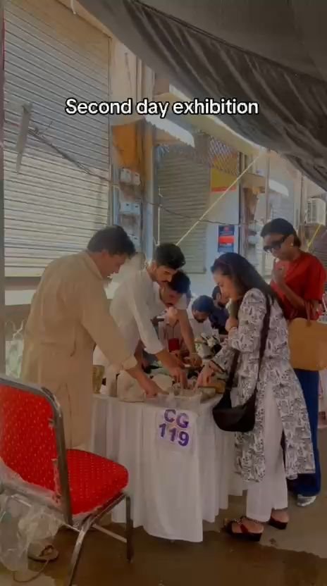 African clients visiting the Pakistan Minerals & Gems stall on the second day of the exhibition in Rawalpindi