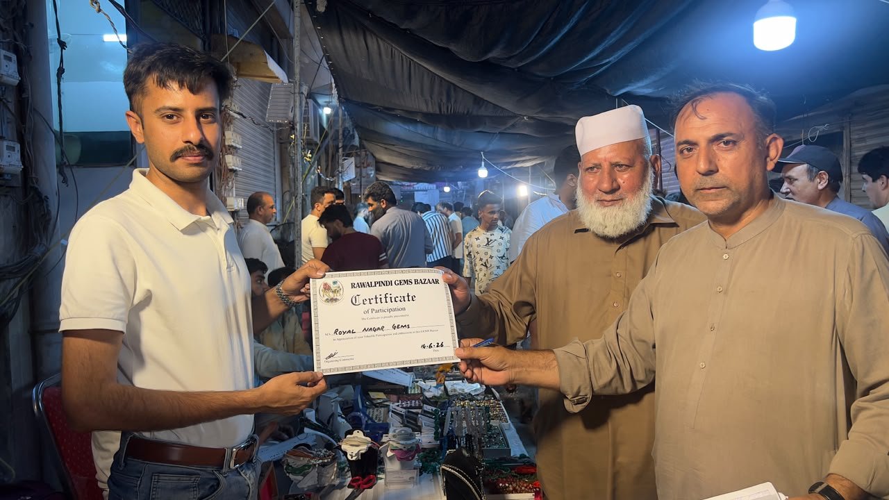 Certificate of participation at the Rawalpindi Gems Bazaar